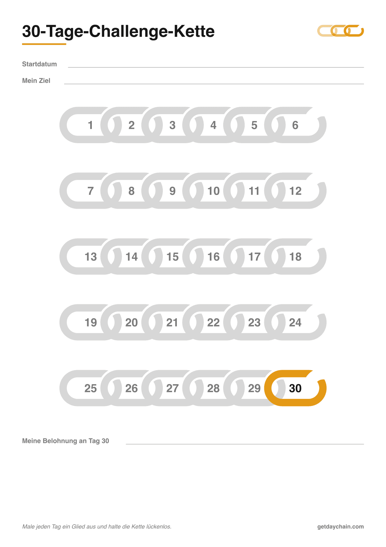 30-Tage-Challenge-Kette