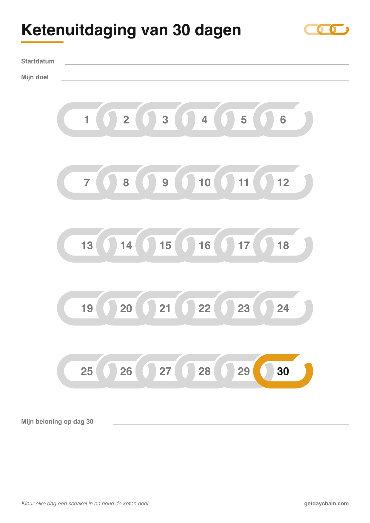 Ketenuitdaging van 30 dagen