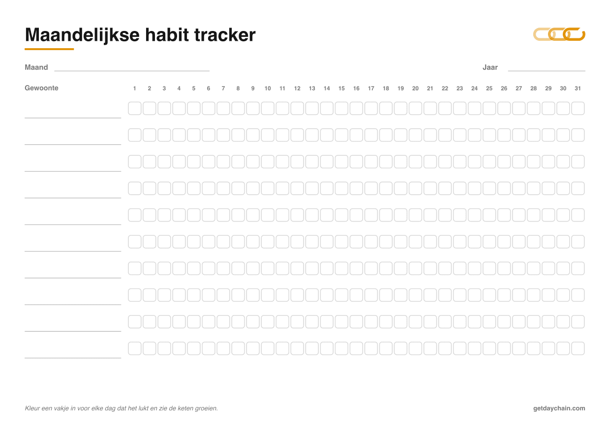 Maandelijkse habit tracker